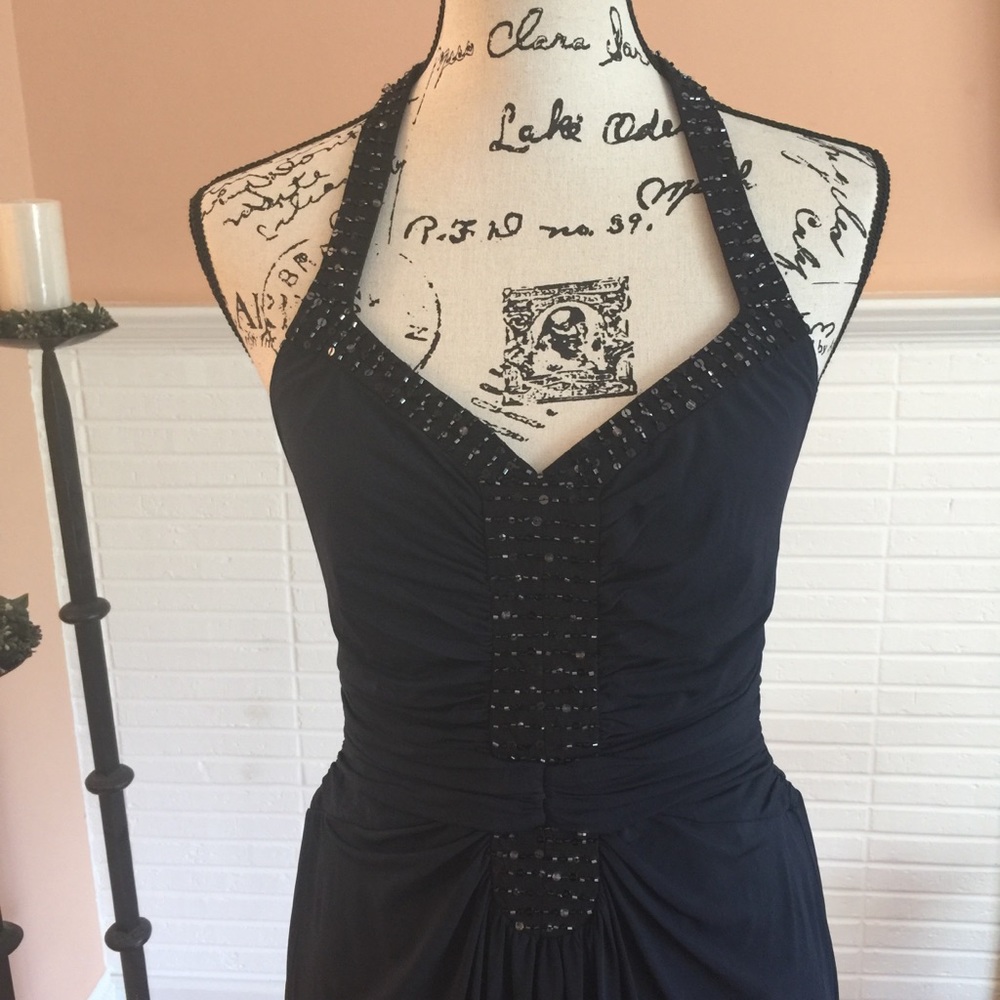 🎉HOST PICK🎉BCBG MAxAzria Navy Blue Halter Dress